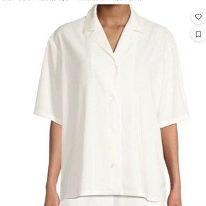 Rebecca Taylor Women's White Linen Cabana Shirt - Medium